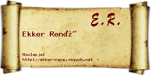 Ekker René névjegykártya
